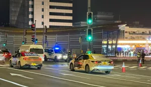 A police car is parked in an intersection blocking a road near the U.S embassy, amid the U.S.-Israeli conflict with Iran, in Dubai, United Arab Emirates, March 4, 2026. REUTERS/Raghed Waked Photo: Raghed Waked/REUTERS