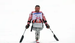 Pjong?ang, 16.03.2018 - Hrvatski paraolimpijac Dino Sokolovi? osvojio je zlatnu medalju u slalomu na XII Paraolimpijskim igrama u Pjong?angu.foto HINA/ Damir SEN?AR /ds