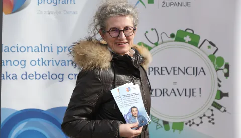Osijek, 01. 03. 2025., Trg A. Starčevića, mjesec svjesnosti o raku debelog crijeva, rak debelog crijeva, obilježavanje, Senka Samadžić - NZJZSNIMIO BRUNO JOBST
