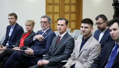 Zagreb, 06.03.2026 - Najavna konferencija u povodu predstavljanja zajedničkog projekta Međunarodnog dru&scaron;tva primijenjenih biolo&scaron;kih znanosti (ISABS), Ministarstva znanosti, obrazovanja i mladih te Agencije za odgoj i obrazovanje, pod nazivom "The ISABS Future Scientist Award". Projekt su zajednički predstavili ministar znanosti i obrazovanja Radovan Fuchs i predsjednik ISABS-a Dragan Primorac. Na fotografiji Radovan Fuchs, Dragan Primorac.foto HINA/ Denis CERIĆ /dc