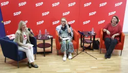 Zagreb, 20.09.2025.- &nbsp;Okrugli stol u povodu Nacionalnog dana borbe protiv nasilja nad ženama u prganizaciji SDP-a. Na fotografiji predsjednica Foruma žena SDP-a Sandra Krpan, pravobraniteljica za ravnopravnost spolova Vi&scaron;nja Ljubičić, Marija Lugarić.foto HINA/ Admir BULJUBA&Scaron;IĆ/ abu