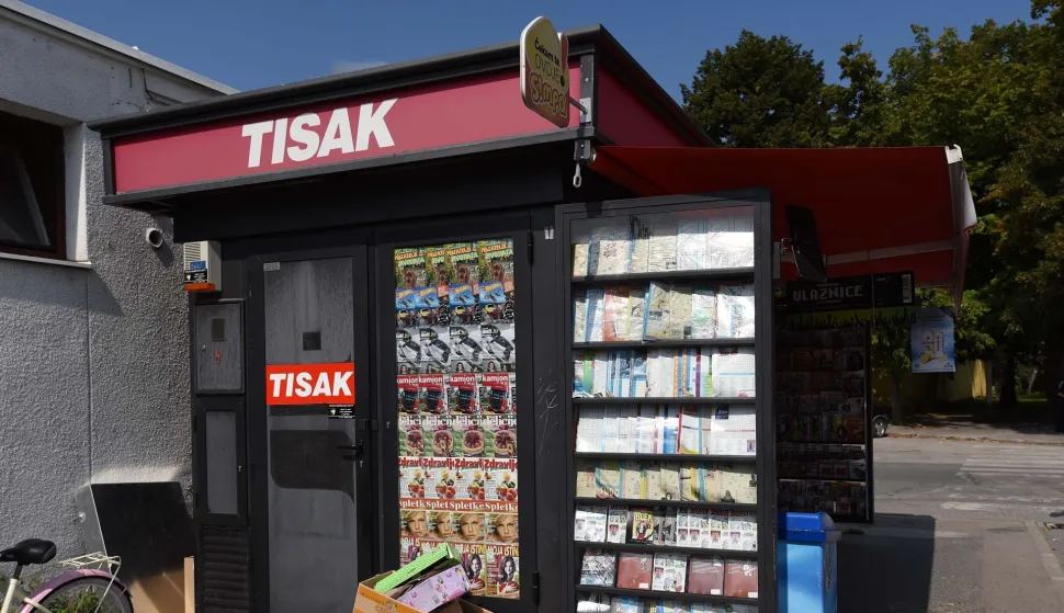10.09.2015., Varazdin - Tiskov kiosk u Varazdinu gdje je pronadjena vrecica s 15.000 kuna.Photo: Vjeran Zganec Rogulja/PIXSELL