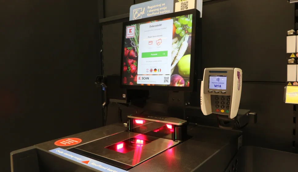 Osijek, 14. 10. 2025, Kaufland Retfala, obilazak Kauflanda pred sutra&scaron;nje otvorenje. Trgovina, samouslužna blagajna, ilustracijasnimio GOJKO MITIĆ