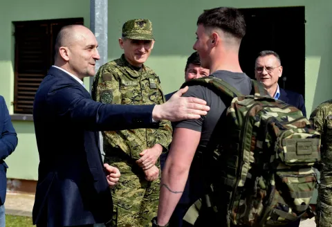 Slunj, 09.03.2026 (novosti) - prva generacija rocnika stigla na TVO (temeljna vojna obuka) u vojarnu Eugen Kvaternik.foto Davor Kovacevicnovosti