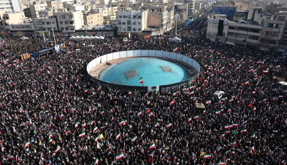 Demonstrators wave Iranian national flags as they gather for a rally in support of the new Supreme Leader at Enghelab Square in central Tehran on March 9, 2026. Iran marked the appointment of Ayatollah Mojtaba Khamenei to replace his father as its supreme leader with a new barrage of missiles against Israel and the Gulf states on March 9, as the Middle East war sent oil prices soaring. (Photo by AFP)