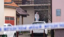 10.03.2026., Gospić - U ranim jutarnjim satima u dvoristu kuce pronadjena su dva tijela, te muska osoba koja je na mjestu dogadjaja uhicena. Ocevid je u tijeku. Photo: Hrvoje Kostelac/PIXSELL