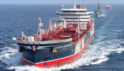 epa07740308 A handout picture provided by the British Ministry of Defence (MOD) shows the Stena Important being accompanied by the British Navy frigate HMS Montrose and the Sea Ploeg vessel through the Strait of Hormuz between the Persian Gulf and the Gulf of Oman, 25 July 2019. The Royal Navy has started providing escort for British-flagged ships passing through the Strait of Hormuz following Iran's seizure of British-flagged tanker Stena Impero. EPA/MOD/BRITISH MINISTRY OF DEFENCE/HANDOUT MANDATORY CREDIT: MOD/CROWN COPYRIGHT HANDOUT EDITORIAL USE ONLY/NO SALES