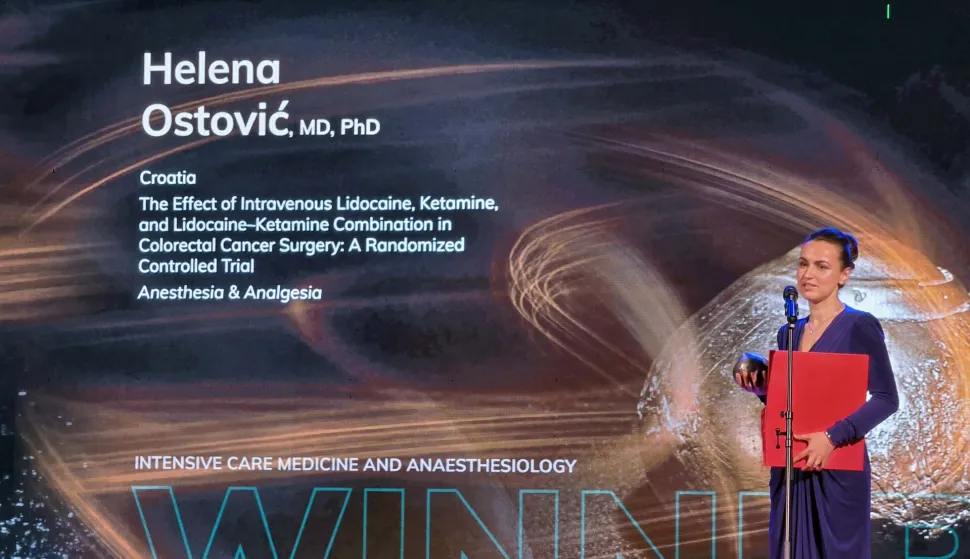 Ljubljana, 12.03.2026 - ?ak ?etvero hrvatskih lije?nika: Helena Ostovi?, Berislav Ru?ka, Leon Markovi? i Liborija Lugovi? Mihi? dobitnici su ovogodi?nje, 12. nagrade za medicinska istra?ivanja - International Medis Awards (IMA), popularno zvane Medicinski Oscar. foto HINA/ Marina HUDOLETNJAK/ ik