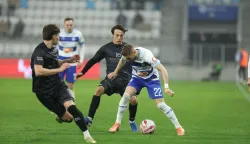 13.12.2025., Osijek - SuperSport HNL, 17. kolo, NK Osijek - HNK Gorica. Ognjen Bakic, Roko Jurisic Photo: David Jerkovic/PIXSELL