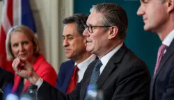 Britain's Prime Minister Keir Starmer speaks during a plenary session at Fota house in Cork, Ireland, on March 13, 2026, as part of a two-day UK-Ireland summit. (Photo by Cathal McNaughton/POOL/AFP)