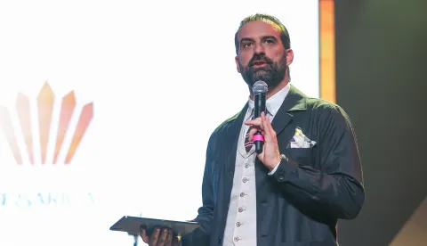 30.01.2026., Galerija Slava Raskaj, Zagreb - Cesarica gala party u Laubi na kojoj su dodijeljene glazbene nagrade Cesarica za Hit Autora, Cesarica digitalni bestseller, Cesarica Bestseller i Cesarica za Hit godine. Ove godine nagrada Cesarica Legend dodijeljena je Jasni Zlokic za poseban doprinos. Za vrijeme dodjele koncert su odrzali Matija Cvek i Jakov Jozinovic. Ivan Saric Photo: Goran Stanzl/PIXSELL