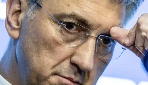 Zagreb, 16.03.2026 - Zajednička sjednica Predsjedni&scaron;tva i Nacionalnog odbora HDZ-a. Na slici Andrej Plenković daje izjavu za medije nakon sjednice.Foto Hina/ Dario GRZELJ/ dag