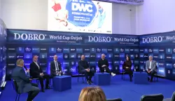 Osijek, 18. 03. 2026, Sokolski dom. Press konferencija, najava 17. Dobro World Cup Osijek. Mario Mihić, Vladimir Mađarević, Marijo Možnik, Josip Bičvić, Alen Nađsombati, Tatjana Turalija i Mario Vuikoja.snimio GOJKO MITIĆ