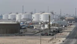 TOPSHOT - (FILES) This picture shows the Ras Laffan Industrial City, Qatar's principal site for production of liquefied natural gas and gas-to-liquid, administrated by Qatar Petroleum, some 80 kilometers (50 miles) north of the capital Doha, on February 6, 2017. Tehran on March 19, 2026, has carried out a series of attacks on Gulf energy sites, including on Qatar's huge Ras Laffan LNG facility, in retaliation for an Israeli strike on Iran's South Pars gas field -- part of the world's largest natural gas reservoir. (Photo by KARIM JAAFAR/AFP)