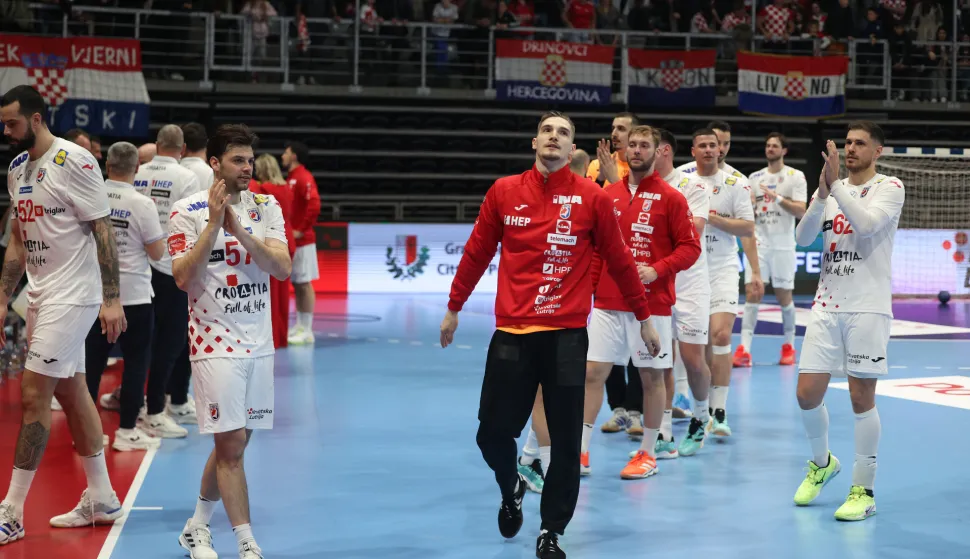 Zadar, 19.03.2026. - Dvorana Kre&scaron;imira Ćosića na Vi&scaron;njiku. Prijateljska rukometna utakmica reprezentacija Hrvatske i &Scaron;vicarske.Foto: HINA/Zvonko KUCELIN