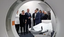 Virovitica, 23.3.2026.- Ministrica zdravstva Irena Hrsti? u ponedjeljak je posjetila Op?u bolnicu Virovitica gdje je prisustvovala sve?anosti pu?tanja u rad novog CT ure?aja vrijednog gotovo 717.300 eura pa sada ova zdravstvena ustanova raspola?e s dva gotovo istovjetna ure?aja za dijagnostiku. foto HINA/ Ozren ?PIRANEC/ ua