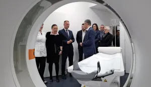 Virovitica, 23.3.2026.- Ministrica zdravstva Irena Hrsti? u ponedjeljak je posjetila Op?u bolnicu Virovitica gdje je prisustvovala sve?anosti pu?tanja u rad novog CT ure?aja vrijednog gotovo 717.300 eura pa sada ova zdravstvena ustanova raspola?e s dva gotovo istovjetna ure?aja za dijagnostiku. foto HINA/ Ozren ?PIRANEC/ ua