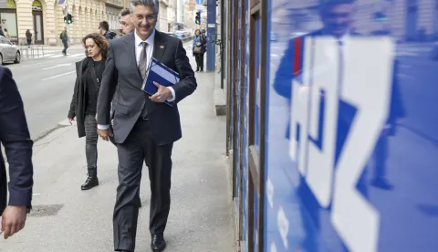 Zagreb, 23.03.2026 - Zajednička sjednica Predsjedni&scaron;tva i Nacionalnog odbora HDZ-a. Na fotografiji Andrej Plenković.foto HINA/ Admir BULJUBA&Scaron;IĆ/ abu