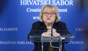 Zagreb, 24.03.2026. - Konferencija za medije saborske zastupnice Anka Mrak-Tarita&scaron;&nbsp; na temu: "&Scaron;esta obljetnica potresa u Zagrebu i obnova nakon potresa".Na fotografiji Anka Mrak-Tarita&scaron;.foto HINA/ Edvard &Scaron;U&Scaron;AK