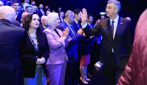 24.3.2026., HNK 2, Zagreb - Predsjednik Vlade i HDZ-a Andrej Plenkovic nazocio je obiljezavanju 36. obljetnice osnivanja organizacija gradskih cetvrti HDZ-a Crnomerec, Podsljeme, Donji grad i Gornji grad-Medvescak. Photo: Marko Prpic/PIXSELL