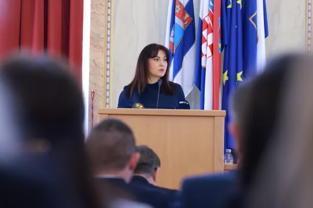 Skup&scaron;tina Osječko-baranjske županije, 9. sjednicaŽupanica Nata&scaron;a Trami&scaron;akOsijek, 26. ožujka 2026.Ustupljena fotografija/OBŽ
