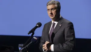 Zagreb, 24.03.2026 - Obilježavanje 36. obljetnice osnivanja organizacija gradskih četvrti HDZ-a Črnomerec, Podsljeme, Donji grad i Gornji grad-Medve&scaron;čak. Na fotografiji Andrej Plenković.foto HINA/ Admir BULJUBA&Scaron;IĆ/ abu