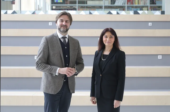 Osijek, 27 03. 2026., I. gimnazija, obilazak &scaron;kole, obilazak, Tomislav Ćorić - potpredsjednik Vlade RH, Nata&scaron;a Trami&scaron;ak - županica, SNIMIO BRUNO JOBST