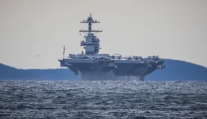 28.03.2026., Split - Dolazak najveceg americkog nosaca aviona USS Gerald R. Ford pred Split. Photo: Zvonimir Barisin/PIXSELL