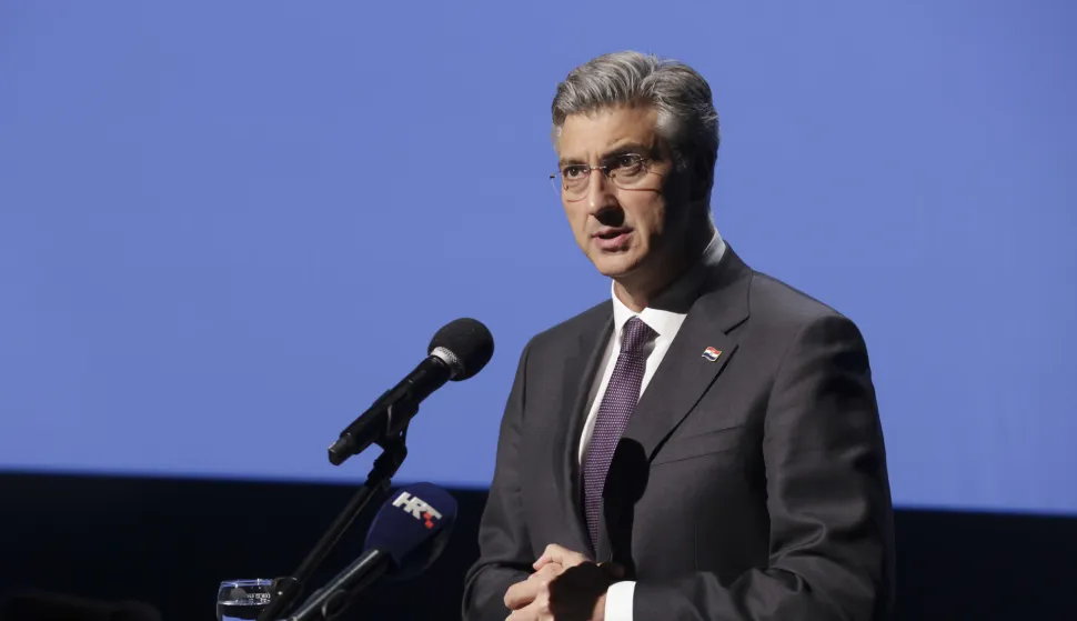 Zagreb, 24.03.2026 - Obilježavanje 36. obljetnice osnivanja organizacija gradskih četvrti HDZ-a Črnomerec, Podsljeme, Donji grad i Gornji grad-Medve&scaron;čak. Na fotografiji Andrej Plenković.foto HINA/ Admir BULJUBA&Scaron;IĆ/ abu