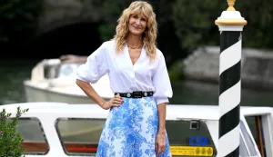 epa12326669 US actor Laura Dern arrives at the Lido Beach prior to the opening ceremony of the 82nd annual Venice International Film Festival, in Venice, Italy, 27 August 2025. The film festival runs from 27 August to 06 September 2025. EPA/ETTORE FERRARI