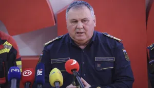 Zagreb, 31.03.2026 - Konferencija za novinare Hrvatske vatrogasne zajednice o angažmanu vatrogasaca na saniranju posljedica nevremena. Na fotografiji glavni vatrogasni zapovjednik Slavko Tucakovićfoto HINA/ Admir BULJUBA&Scaron;IĆ/ abu