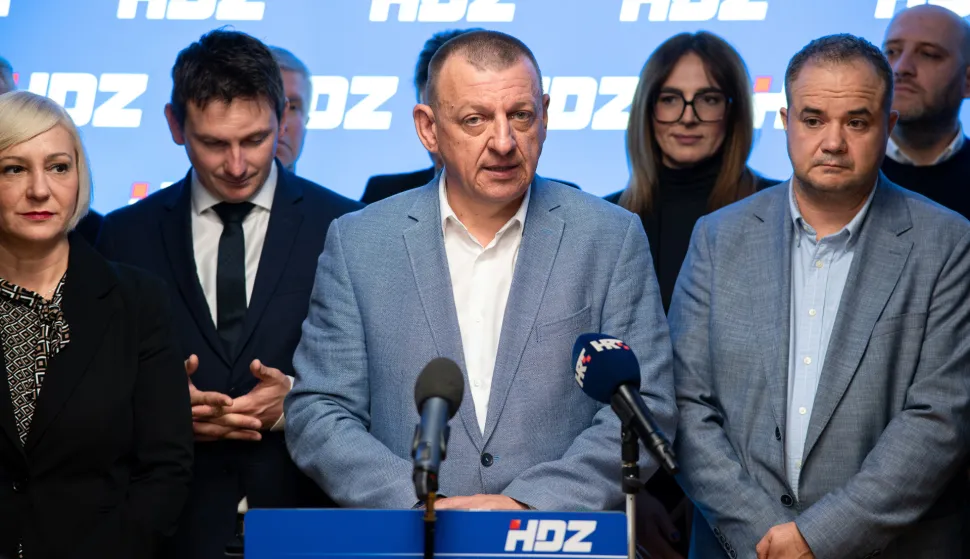 26.10.2025., GO HDZ, Zagreb - Kandidat za Predsjednika GO HDZ-a Ivan Matijevic daje izjavu za medije. Photo: Luka Antunac/PIXSELL