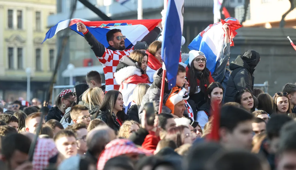 03.02.2025., Zagreb - Svecani docek hrvatske rukometne reprezentacije u Zagrebu nakon osvojenog drugog mjesta na Svjetkom prvenstvu. Photo: Neva Zganec/PIXSELL