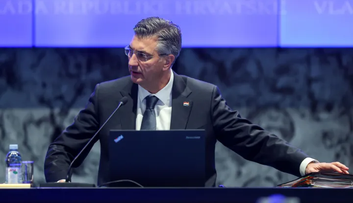 01.04.2026., Zagreb - Odrzana 157. sjednica Vlade RH u Nacionalnoj i sveucilisnoj knjiznici. Predsjednik Vlade RH Andrej Plenkovic. Photo: Igor Kralj/PIXSELL