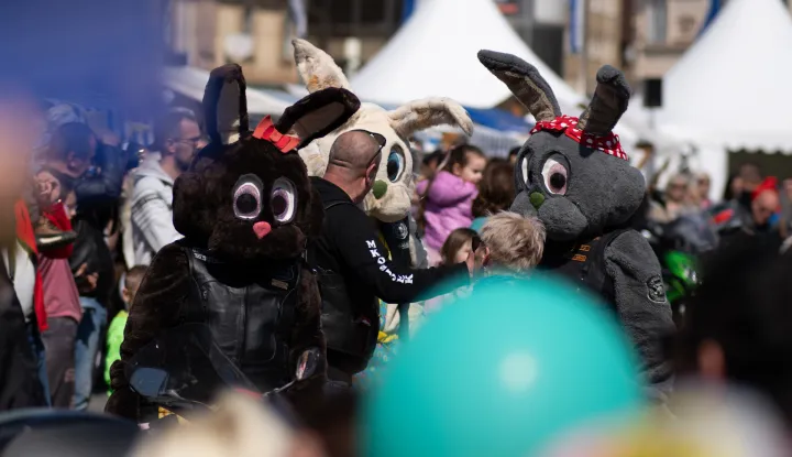 Osijek, 4. 4. 2026., Motozeke; Trg A. StarčevićaUskrs; program; motozeke; sajam; djeca; gužva; posjetitelji; blagdan; motoklub