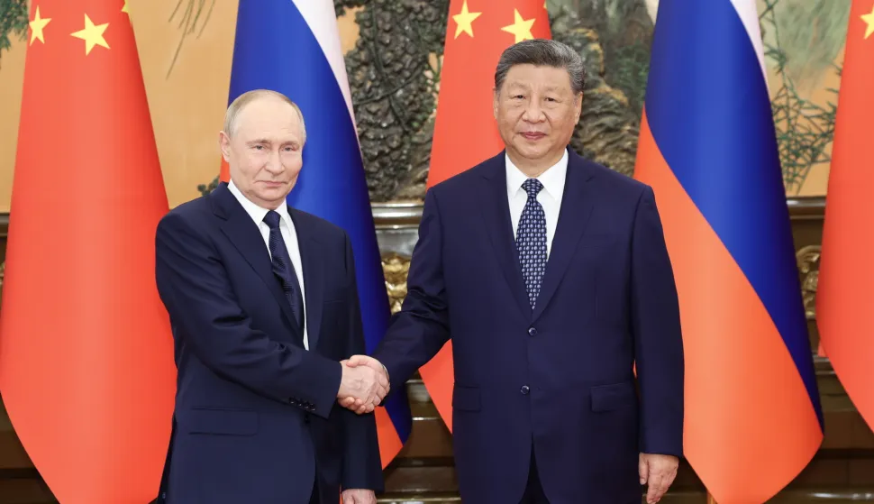 epa12345665 Chinese President Xi Jinping holds talks with Russian President Vladimir Putin at the Great Hall of the People in Beijing, China, 02 September 2025. Putin is in China for the Shanghai Cooperation Organization Summit 2025, as well as commemorations marking the 80th anniversary of the victory in the Chinese People's War of Resistance against Japanese Aggression and the World Anti-Fascist War. EPA/XINHUA/HUANG JINGWEN CHINA OUT/UK AND IRELAND OUT/  MANDATORY CREDIT EDITORIAL USE ONLY