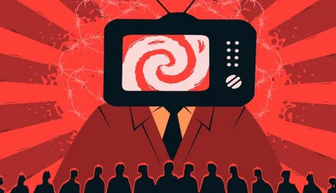 MAGAZINA propaganda machine in the form of a TV, showing fakes and manipulations for the zombification of the nation.KU News - The Univer