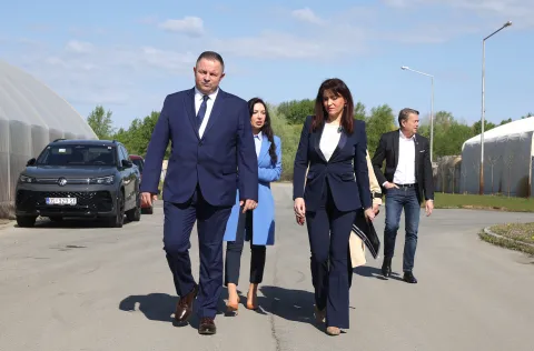 Osijek, 07. 04. 2026., Poslovna zona, Poslovna zona OBŽ, OBŽ, obilazak, posjet županice, Boris Peić - direktor Poslovne zone OBŽ; Nata&scaron;a Trami&scaron;akSNIMIO BRUNO JOBST