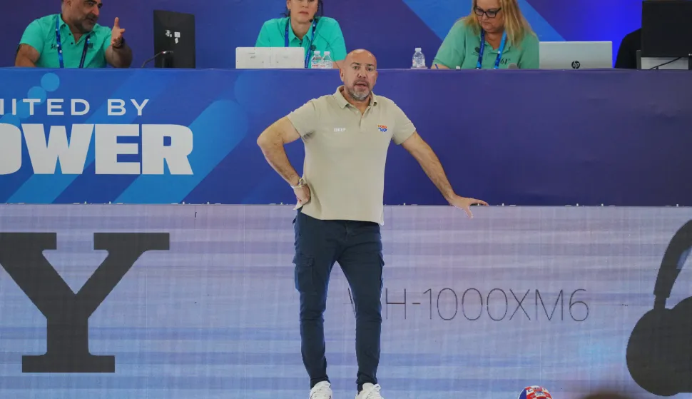 Alexandrupoulos, 08.04.2026 - Hrvatska vaterpolska reprezentacija pora?ena je u utakmici B skupine Svjetskog kupa Divizije 1 u gr?kom gradu Alexandrupoulosu od Italije 11-13 (1-2, 6-5, 2-4, 2-2) i borit ?e vjerojatno za poredak od 5. do 8. mjesta. Na slici Ivica Tucak. foto HINA/ HVS/ Aniko KOVACS/ ik