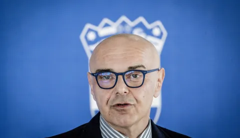 Zagreb, 26.2.2026 - Sjednica Vlade Republike Hrvatske. Na slici Alen Ružić daje izjavu za medije nakon sjednice.Foto Hina/ Dario GRZELJ/ dag