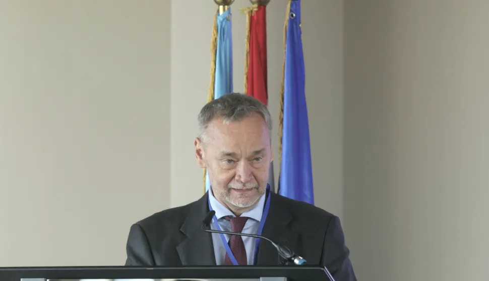 Zagreb, 09.04.2026 - Predsjednik Vlade i HDZ-a Andrej Plenković sudjelovao je na Izbornom saboru Akademske zajednice HDZ-a "Dr. Ante Starčević".Na slici Dinko Čutura.Foto HINA/Tomislav Pavlek/tp