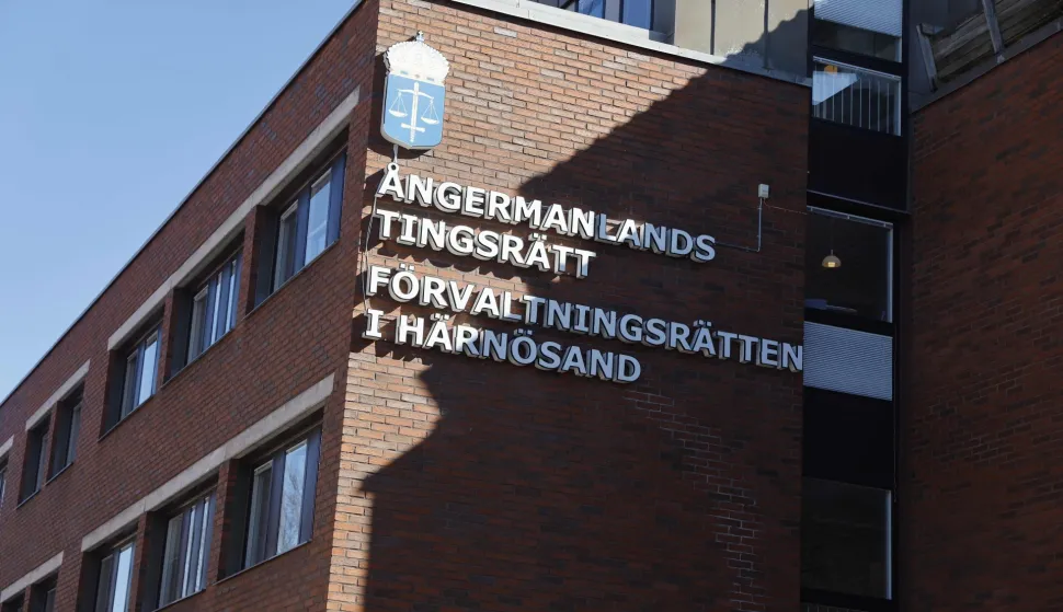 The Angermanlands district court is pictured ahead the start of a trial against a Swedish man suspected of exploiting his "vulnerable" wife to have sex with scores of men for payment, in Harnosand, Sweden, on April 10, 2026. The 62-year-old Swedish suspect, who denies the charges, was arrested in October after his wife reported him to police in the north of the country. (Photo by Mats ANDERSSON/various sources/AFP)/Sweden OUT