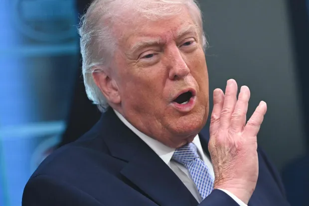 US President Donald Trump speaks about the conflict in Iran in the James S. Brady Press Briefing Room of the White House on April 6, 2026, in Washington, DC. (Photo by SAUL LOEB/AFP)