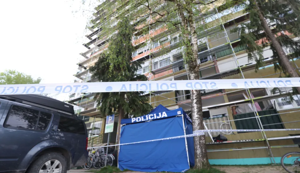 12.04.2026. Velika Gorica - Policija je izvijestila da je oko 10.50 zaprimljena dojava o događaju, nakon čega su na terenu prona&scaron;li tijelo žene. U stanu je potom otkriveno i tijelo maloljetne ženske osobe za koju se sumnja da je smrt nastupila kao posljedica nasilne radnje. Photo: Slavko Midzor/PIXSELL