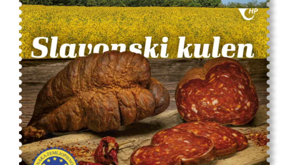 Hrvatska po&scaron;ta, novi motivi maraka, marke, slavonski kulen, svibanj 2026.