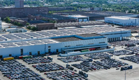 epa12324099 An aerial picture taken with a drone shows factory halls of the German car maker Volkswagen (VW) plant in Wolfsburg, Germany, 26 August 2025. According to a recent analysis by the consulting firm EY, based on data from the German Federal Statistical Office, the German automotive sector experienced a significant job loss of approximately 51,500 positions within a year. This decline, which equates to almost 7 percent of the workforce, can be attributed to the ongoing economic challenges affecting the industry. EPA/HANNIBAL HANSCHKE