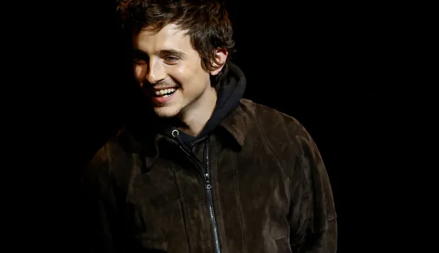 Cast members Timothee Chalamet and Zendaya of the upcoming film "Dune: Part Three" react during the Warner Bros. Pictures presentation at CinemaCon, the official convention of Cinema United, in Las Vegas, Nevada, U.S., April 14, 2026. REUTERS/Caroline Brehman Photo: Caroline Brehman/REUTERS