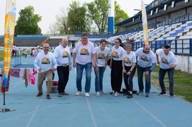 Osijek, 16. 4. 2026., Javnozdravstvena inicijativa Trenirajmo sigurni pod suncem, Stadion Gradski vrtzdravlje; djeca; za&scaron;tita od sunca; zdravstvo; inicijativa; sport; aktivnost