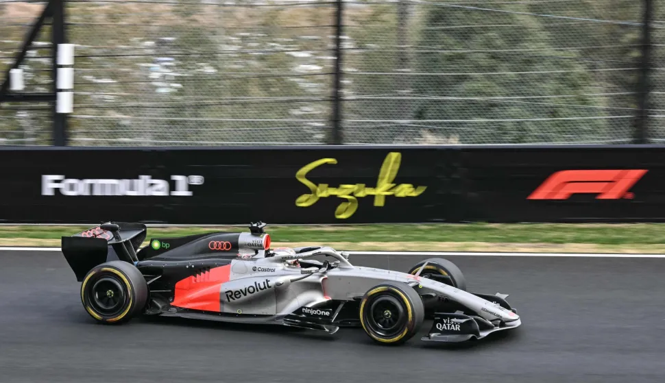 Audi's German driver Nico Hulkenberg drives during the Formula One Japanese Grand Prix at the Suzuka circuit in Suzuka, Mie prefecture on March 29, 2026. (Photo by Toshifumi KITAMURA/AFP)
