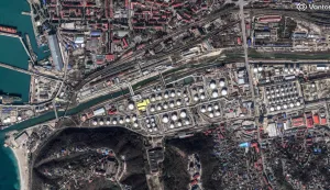 This handout satellite image courtesy of 2026 Vantor taken on March 18, 2026, and made available on April 16, 2026, shows the Tuapse oil refinery in Tuapse, south-western Russia. (Photo by Handout/Satellite image ?2026 Vantor/AFP)/RESTRICTED TO EDITORIAL USE - MANDATORY CREDIT "AFP PHOTO/Satellite image ?2026 Vantor/HANDOUT" - HANDOUT - NO MARKETING NO ADVERTISING CAMPAIGNS - DISTRIBUTED AS A SERVICE TO CLIENTS - THE WATERMARK MAY NOT BE REMOVED/CROPPED ===